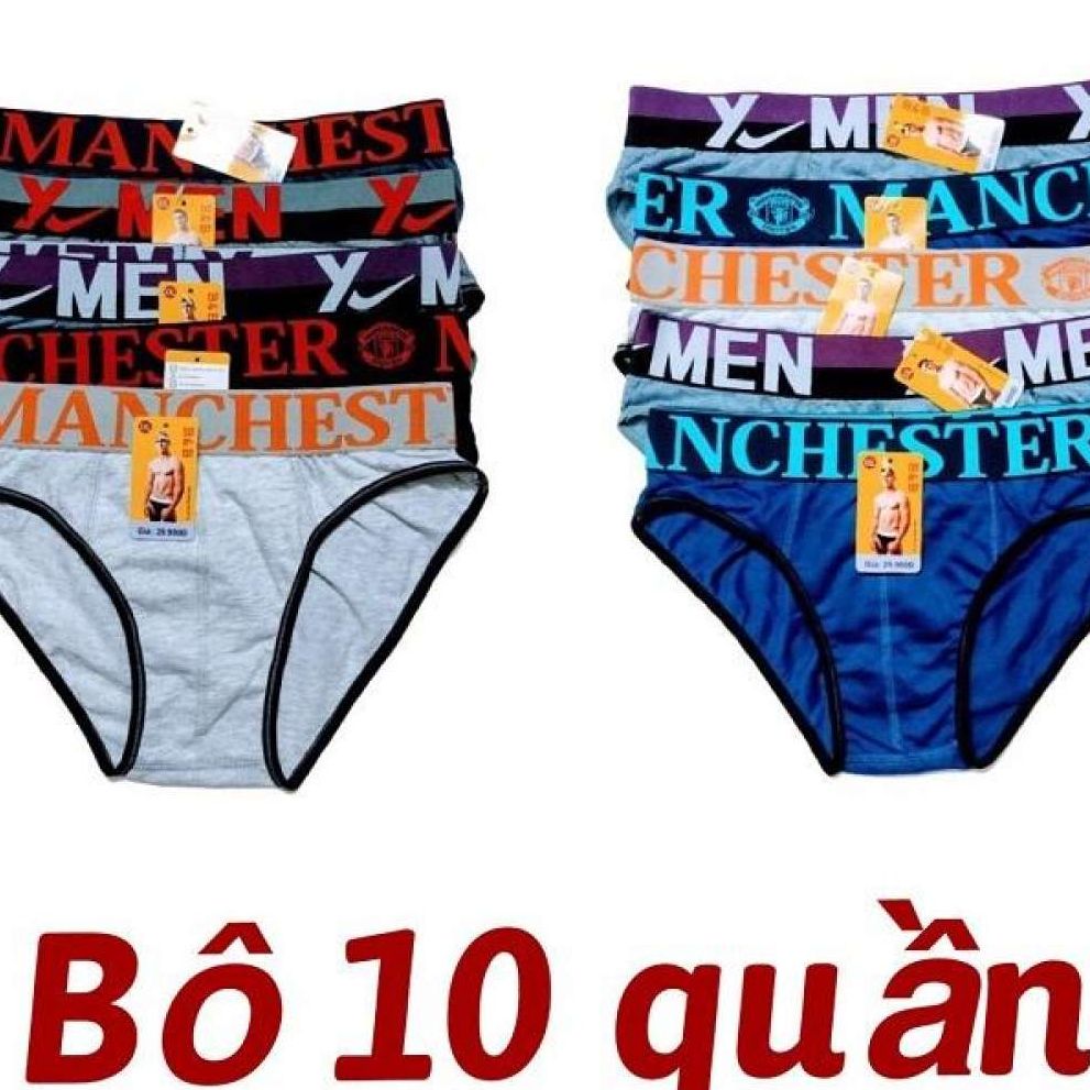 QUẦN SÌ TAM GIÁC VÀNG Combo 10 Quần Lót Nam Chất Cotton CO GIÃN LƯNG BẢN LƠN 4CM