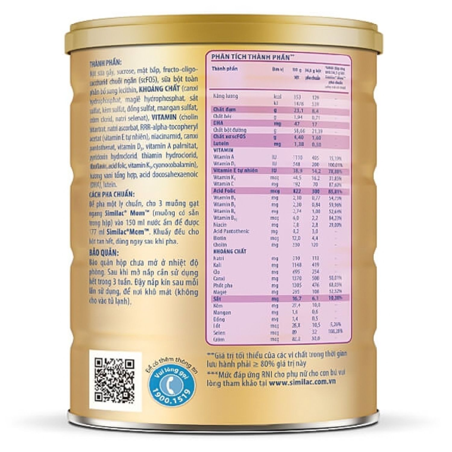 [Date 2.2025] Sữa bầu Similac Mom 900g hương Vani