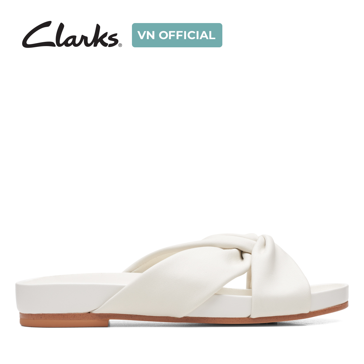 Dép quai ngang da nữ clarks - pure twist