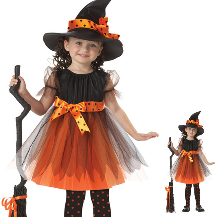 Đầm phù thủy Halloween cực đáng yêu cho bé gái