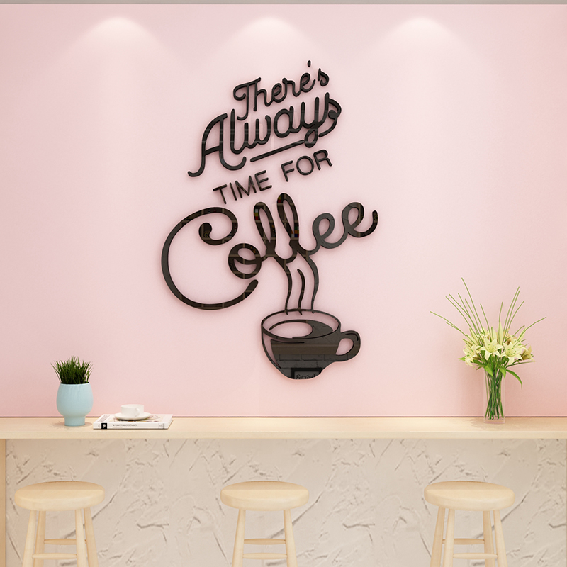 Tranh dán tường mica 3d - Love cafe