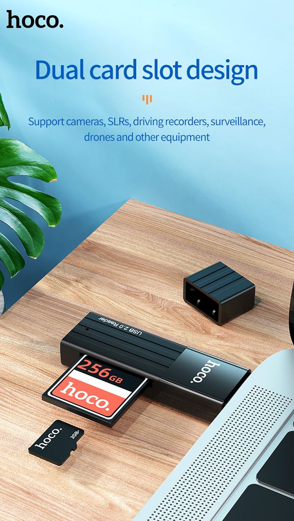 Đầu đọc thẻ nhớ 2.0 / 3.0 Hoco HB20 - Đọc thẻ MicroSD/SD ( BH 12 THÁNG )