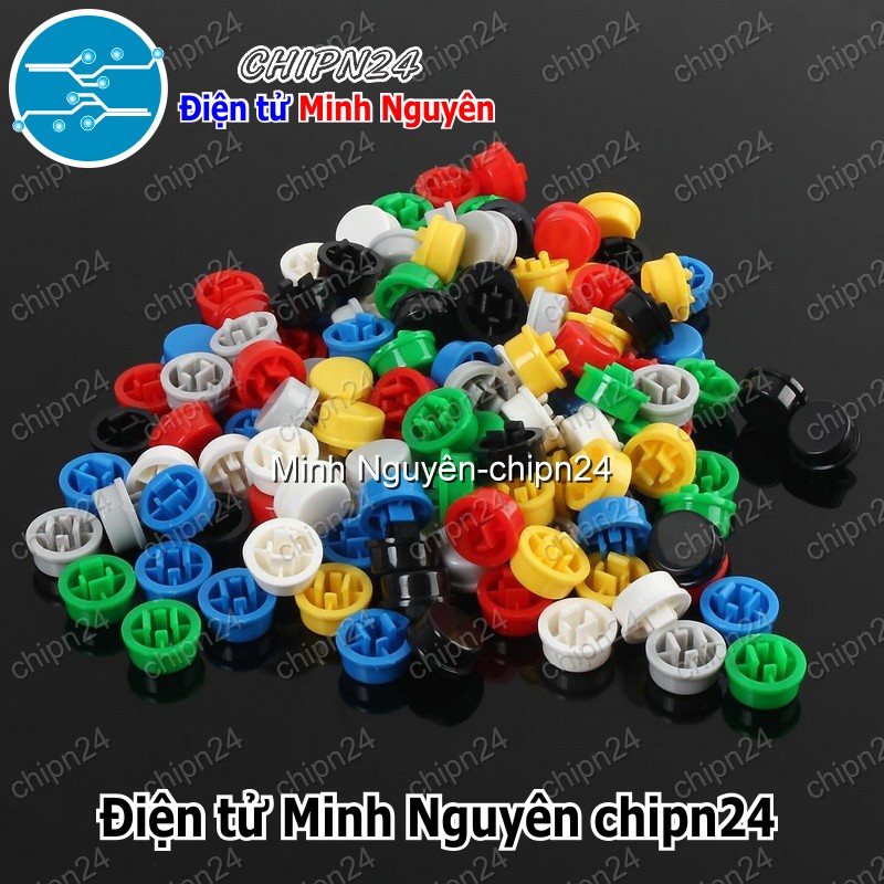 [10 cái] (F68) Nắp chụp nút nhấn 12x12 B3F-4055 (Đỏ/Vàng/Xanh Lá/ Xanh Dương/Trắng/Đen/Xám) - [Chọn Loại] - HHH.00134