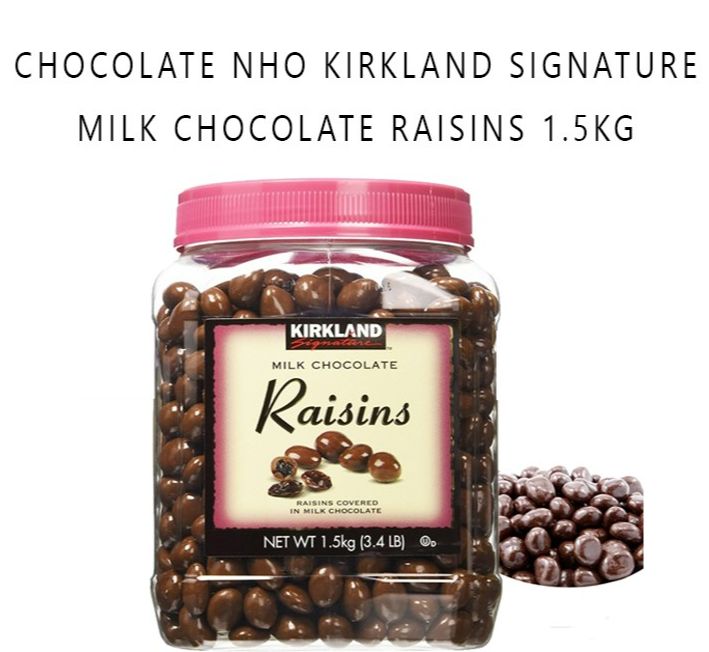 Socola sữa nhân nho khô Kirkland Milk Chocolate Raisins của Mỹ