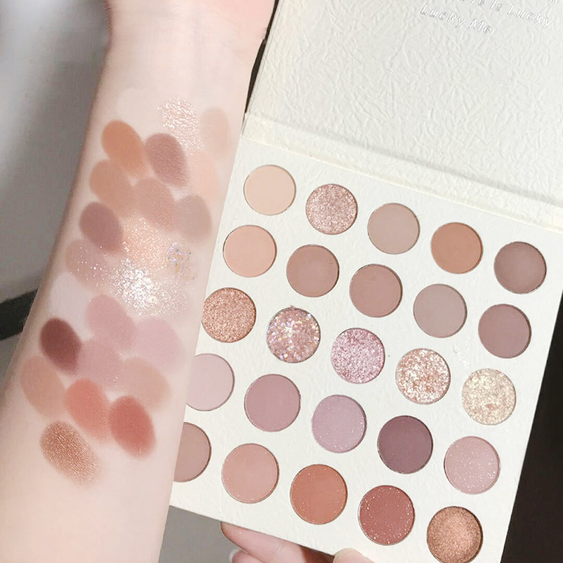 Derf 25 Colors Eyeshadow Palette Pearly Matte Earth Color Waterproof Long-lasting Eyeshadow Palette Eye Makeup Cosmetics