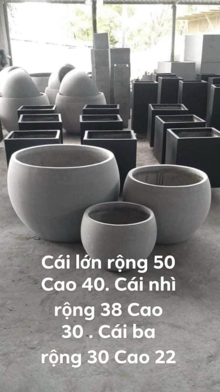 CHẬU XI MĂNG ĐÁ MÀI TRỨNG GÁO