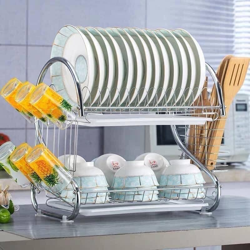 KỆ ÚP BÁT INOX 2 TẦNG