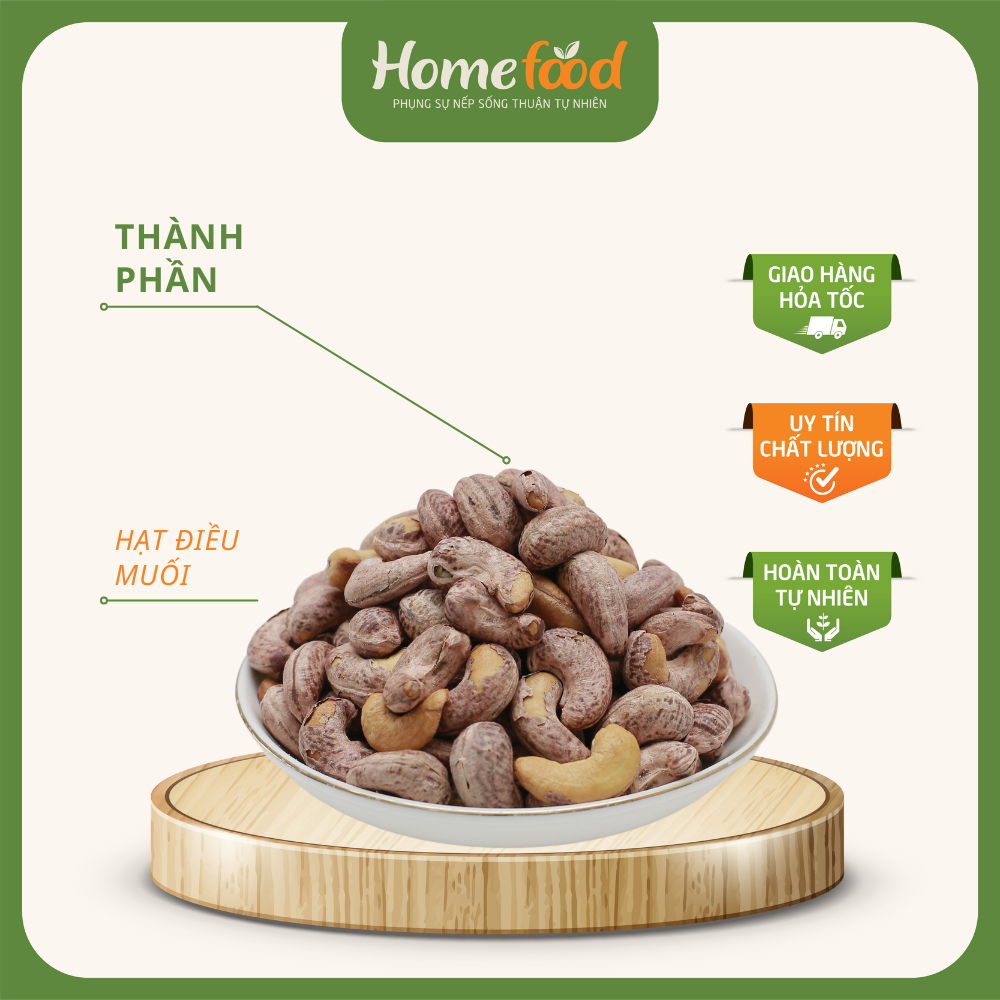 Hạt điều rang củi túi 450g/Hạt điều rang