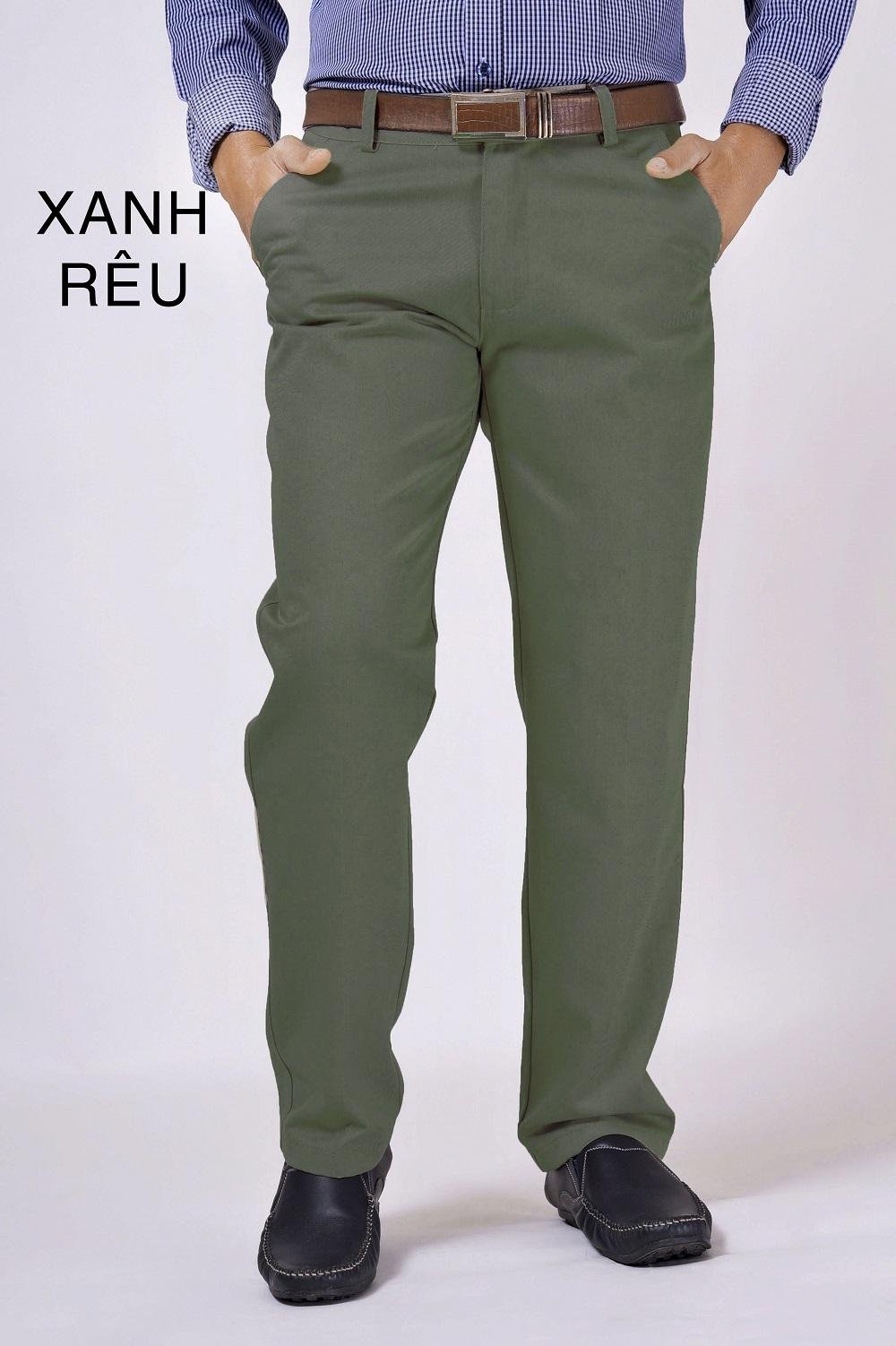 Quần kaki nam trung niên form chuẩn vải không xù lông không ra màu