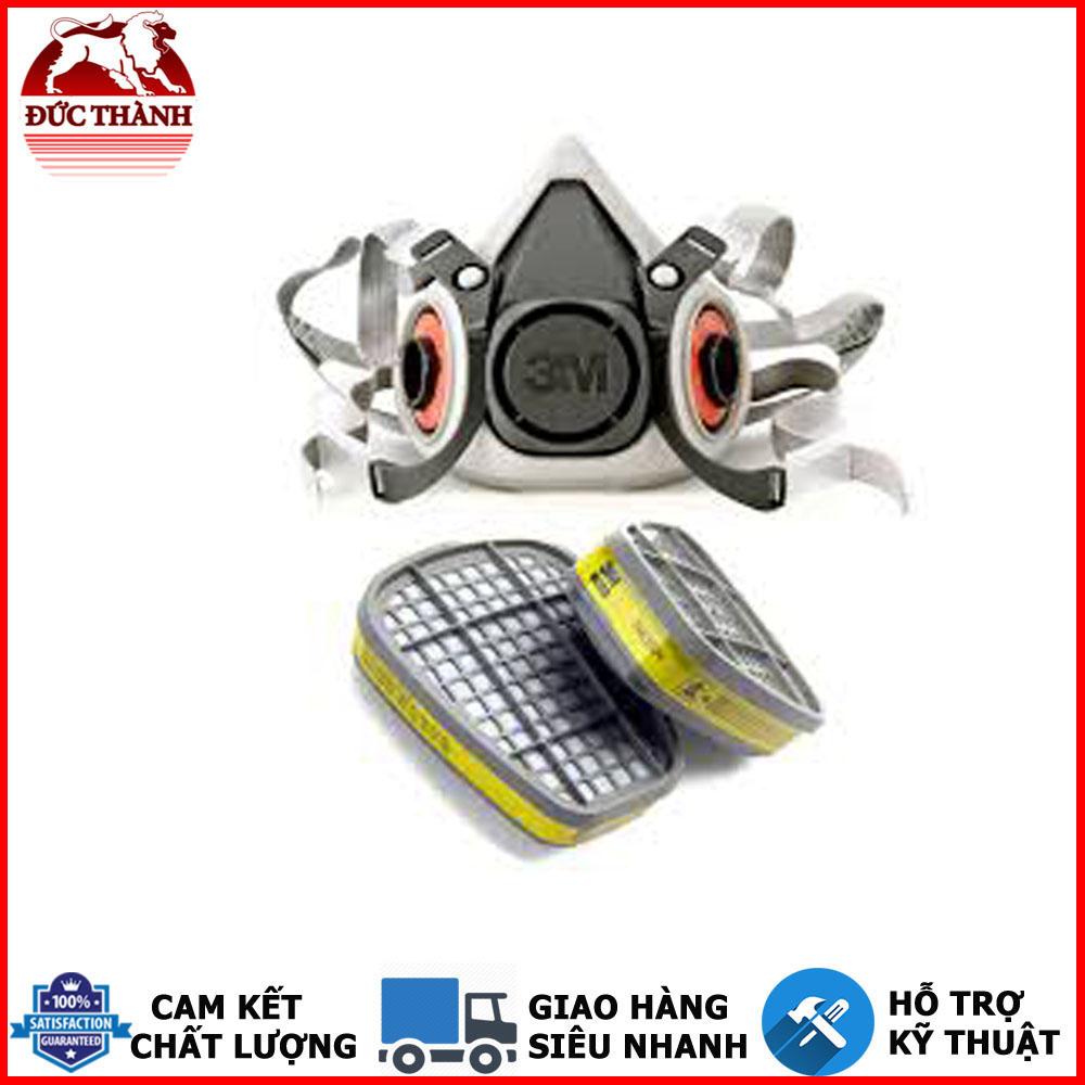 Bộ 1 mặt nạ bảo hộ phòng độc nửa mặt loại 2 phin lọc 3m 6100 và 2 phin lọc 3m 6003
