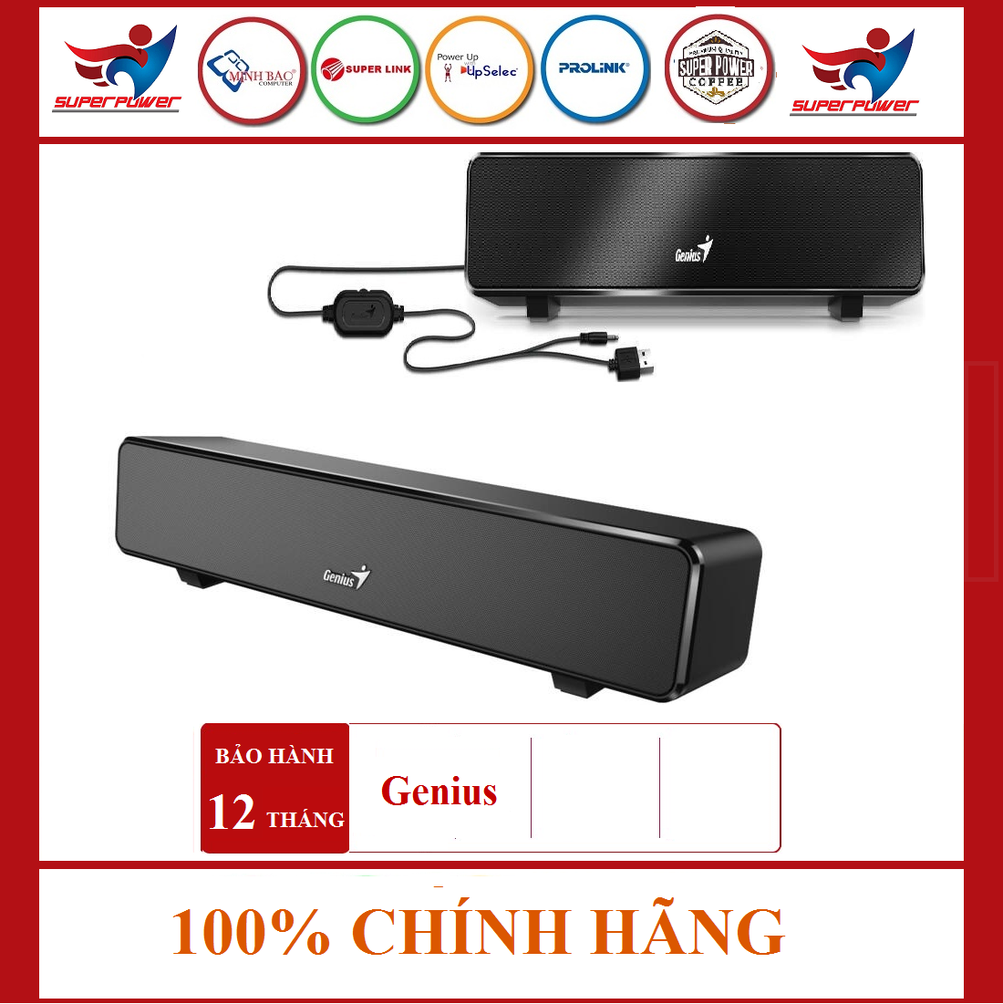 Loa máy tính Genius Soundbar 100 - Hàng Chính Hãng