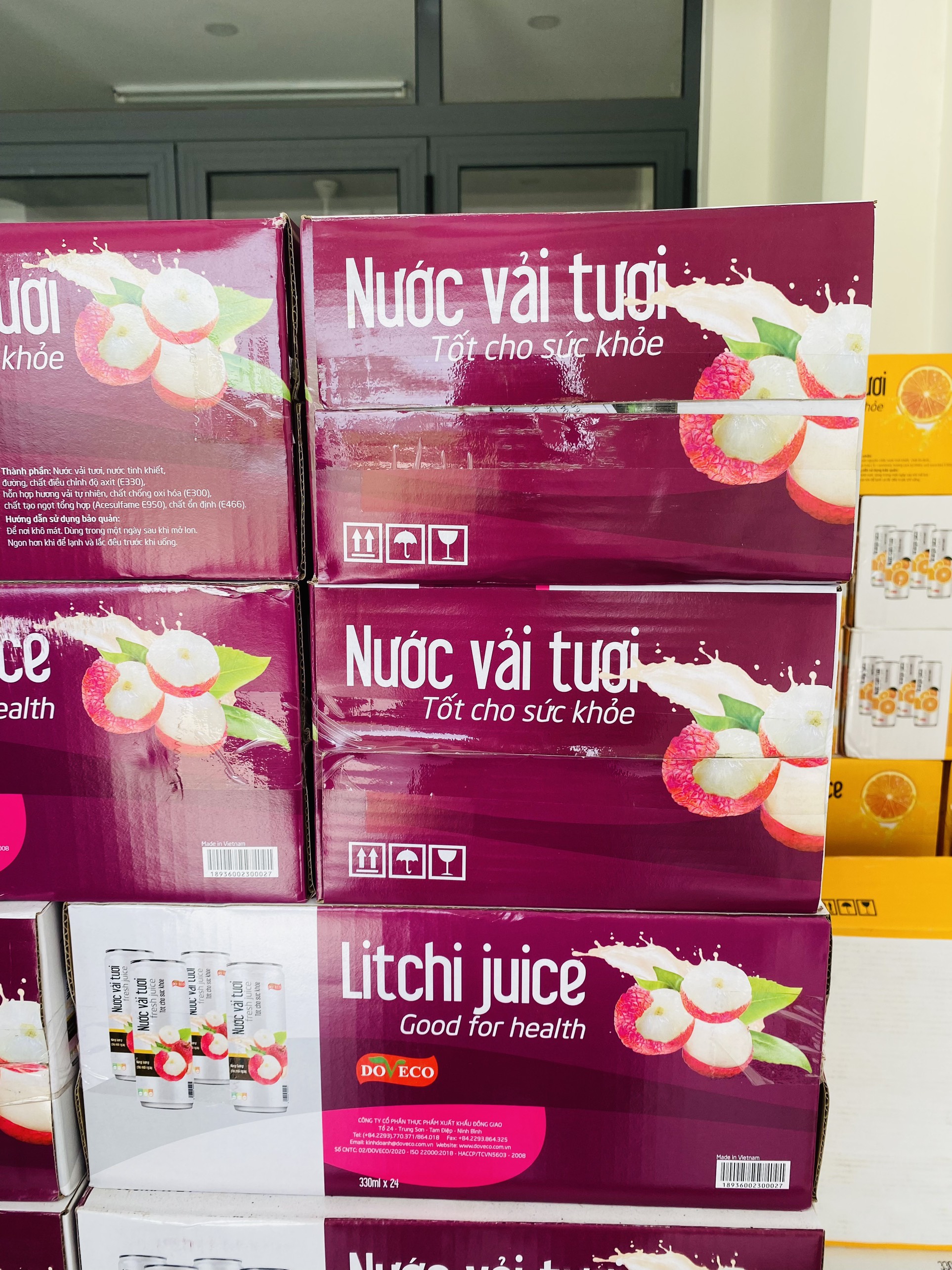 [HCM]Nước Vải đóng lon Doveco 330ml
