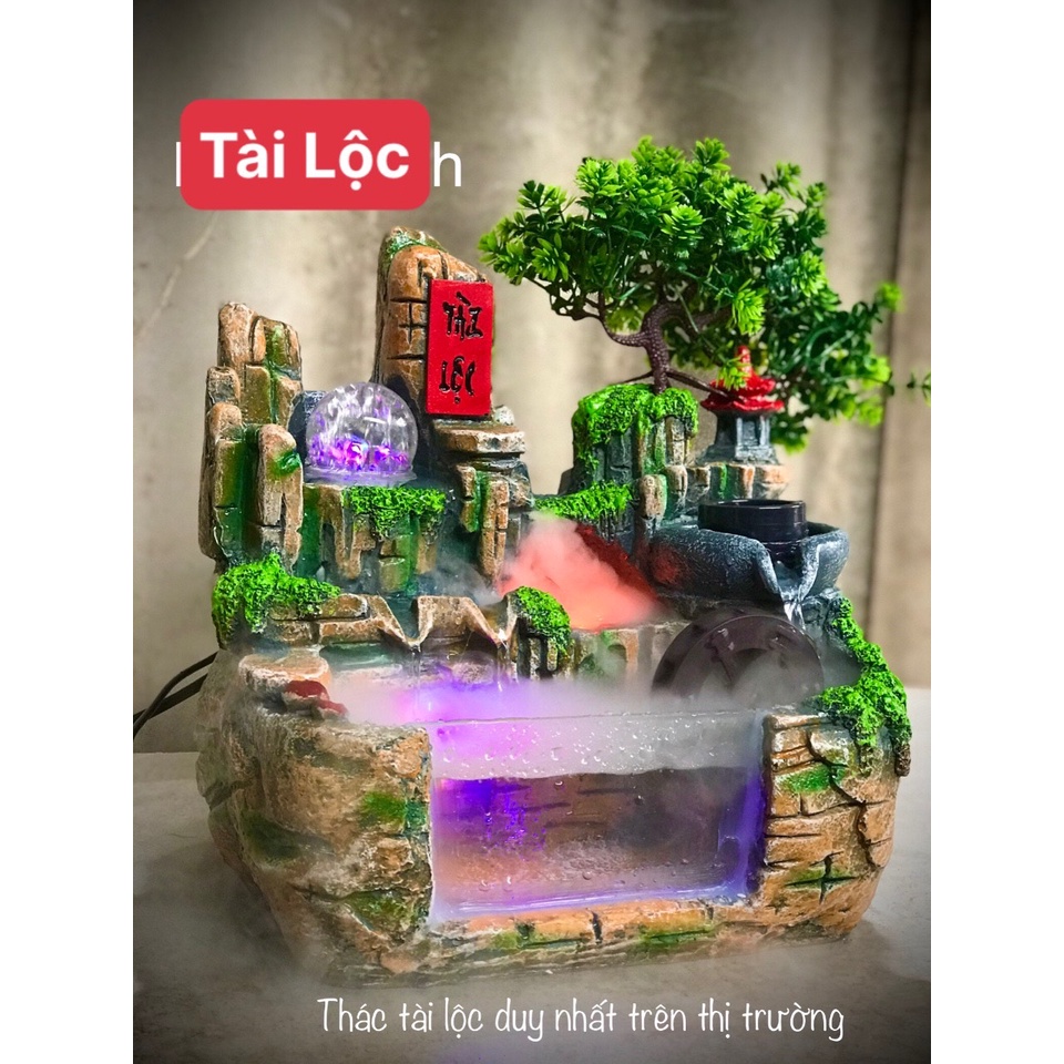 Thác nước phong thủy tiều cảnh Hòn Non bộ, bể cá mini