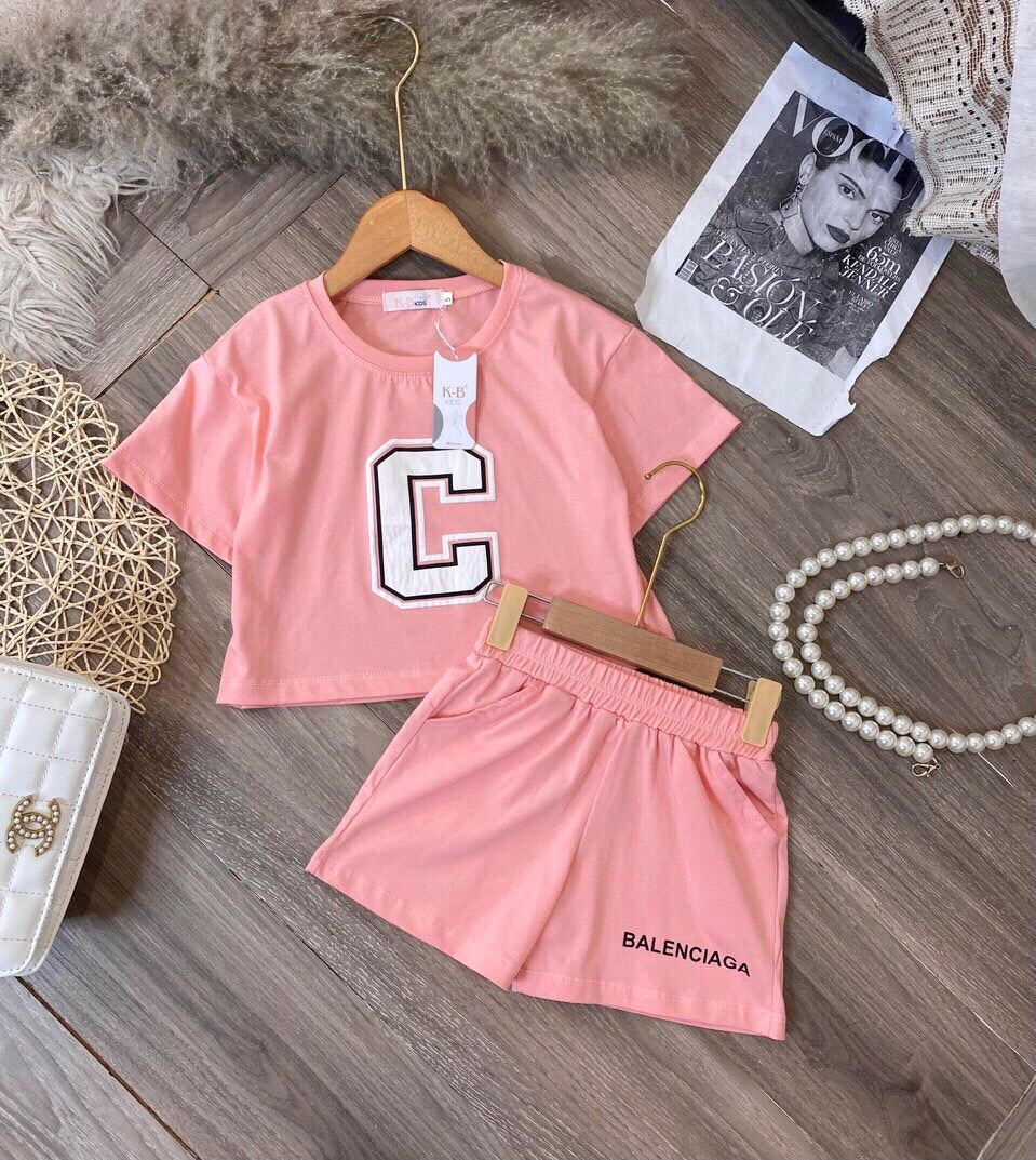 Bộ crop chữ C bé gái {12-43kg}