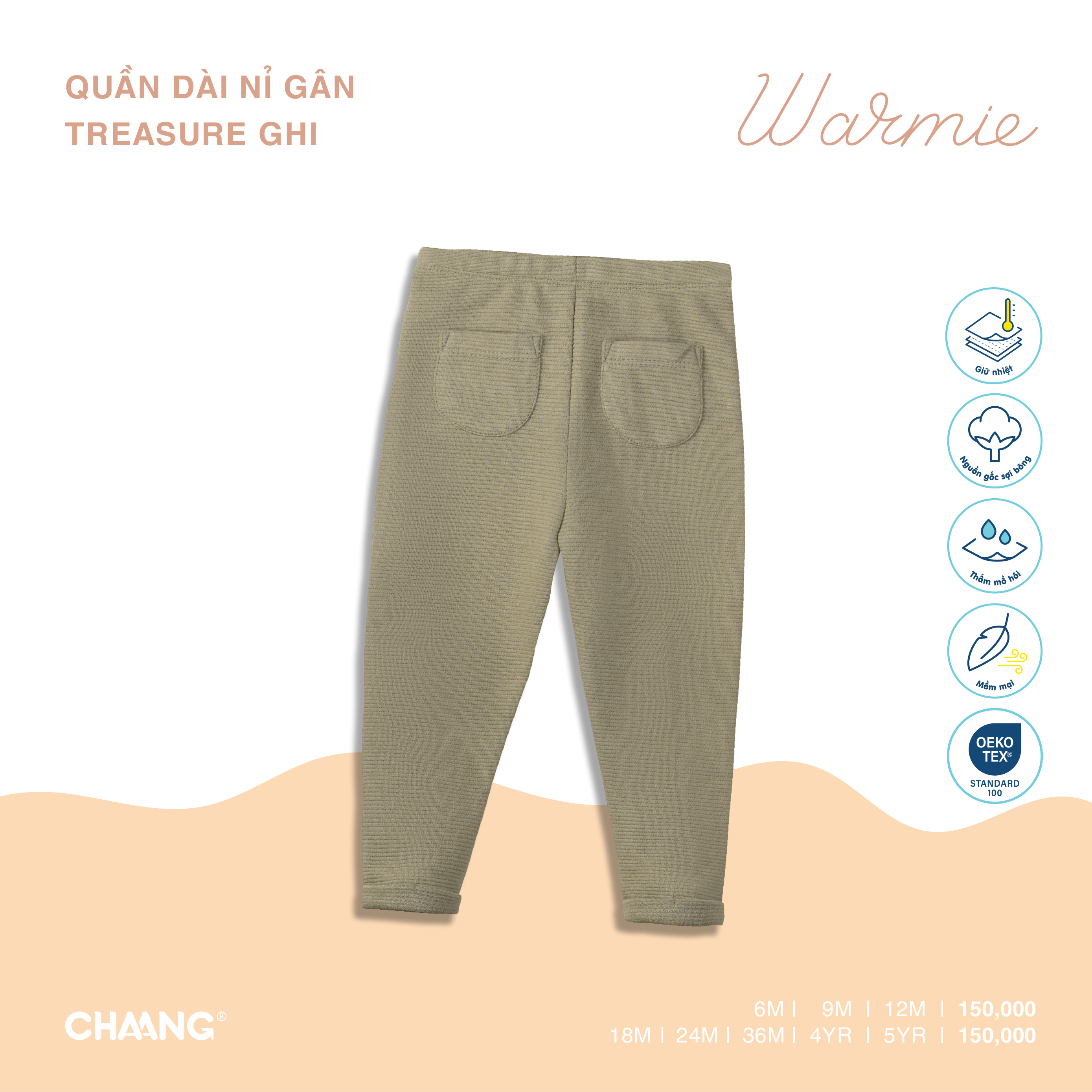 [CHAANG] Quần dài nỉ gân bé trai Treasure Chaang