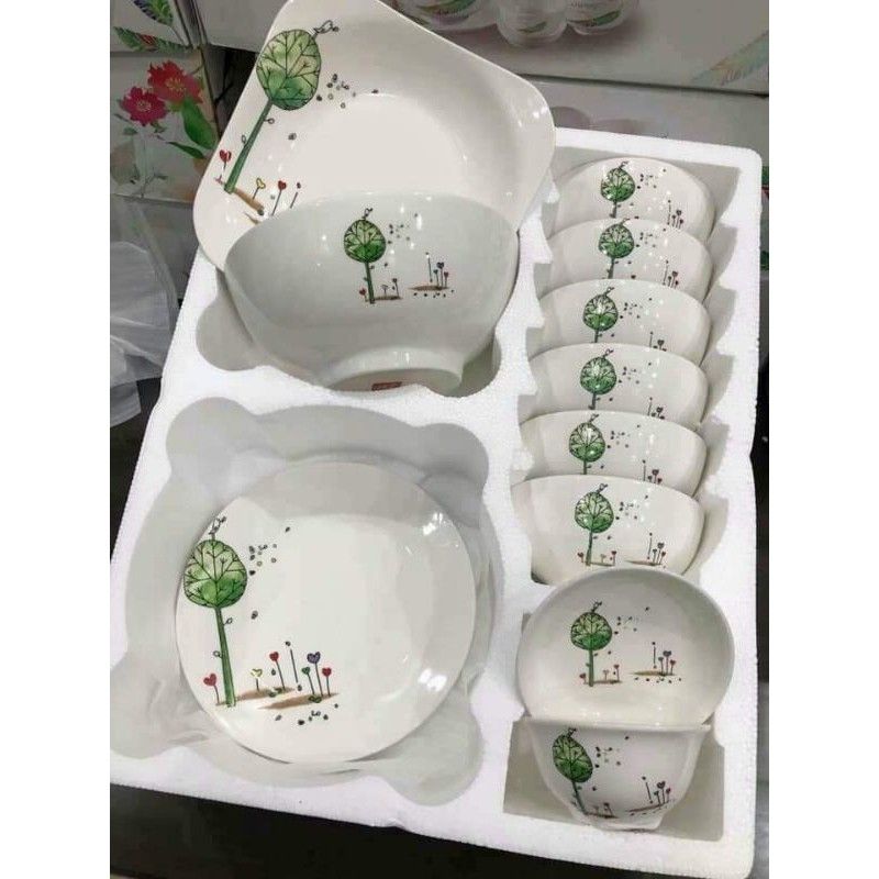 bộ bát đĩa bát tràng  11 món