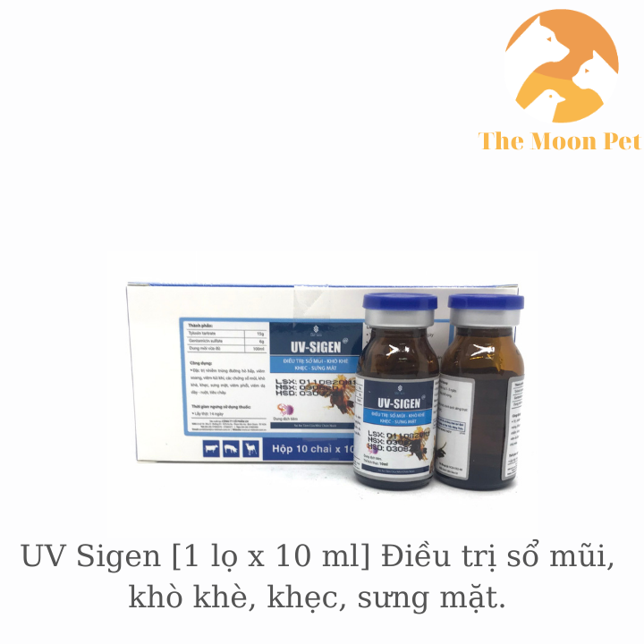 UV Sigen [1 lọ x 10 ml] Gà đá sổ mũi- Khò khè, khẹc- Sưng mặt