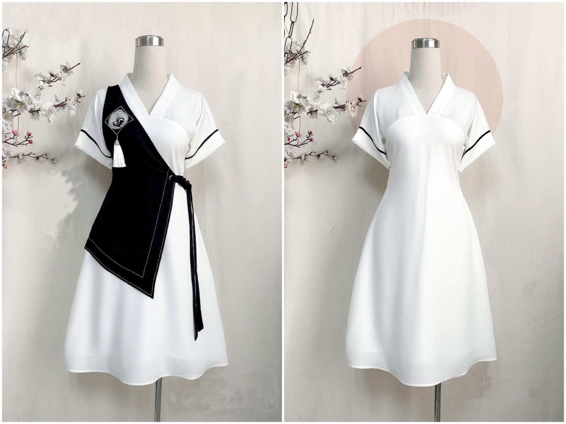 Váy cách Tân 2 trong 1 ( Ảnh Thật ) combo full phụ kiện