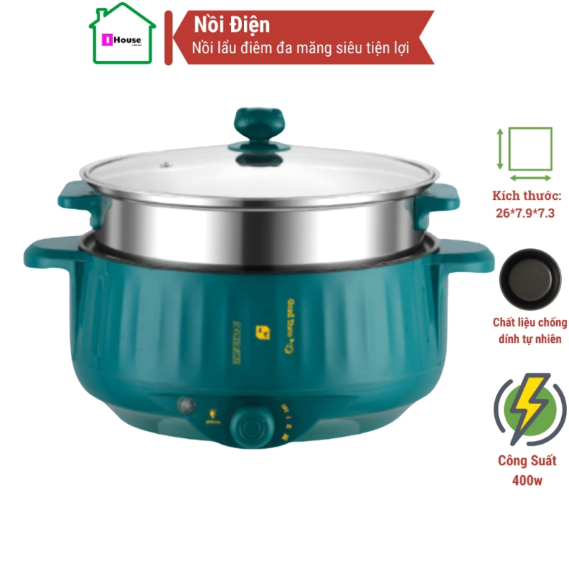 Giá bán Chảo điện chống dính đa năng kèm bộ phụ kiện gia dụng tiện ích và giá hấp 26cm