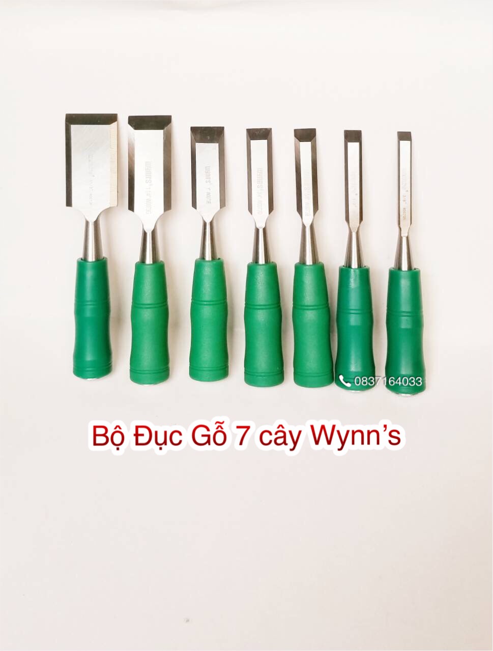 Set of 7 Wynns Wood Chisels