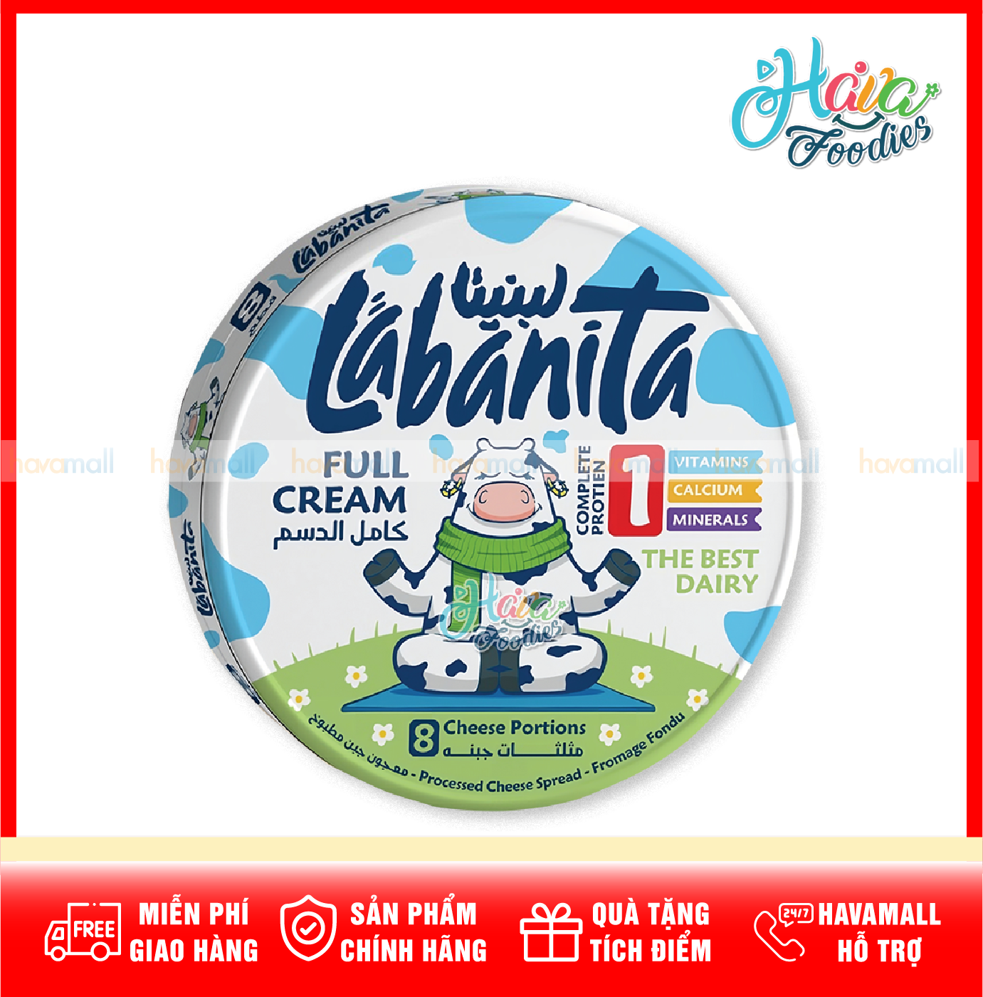 Phô mai ai cập labanita hộp 8 miếng 120g- processed cheese