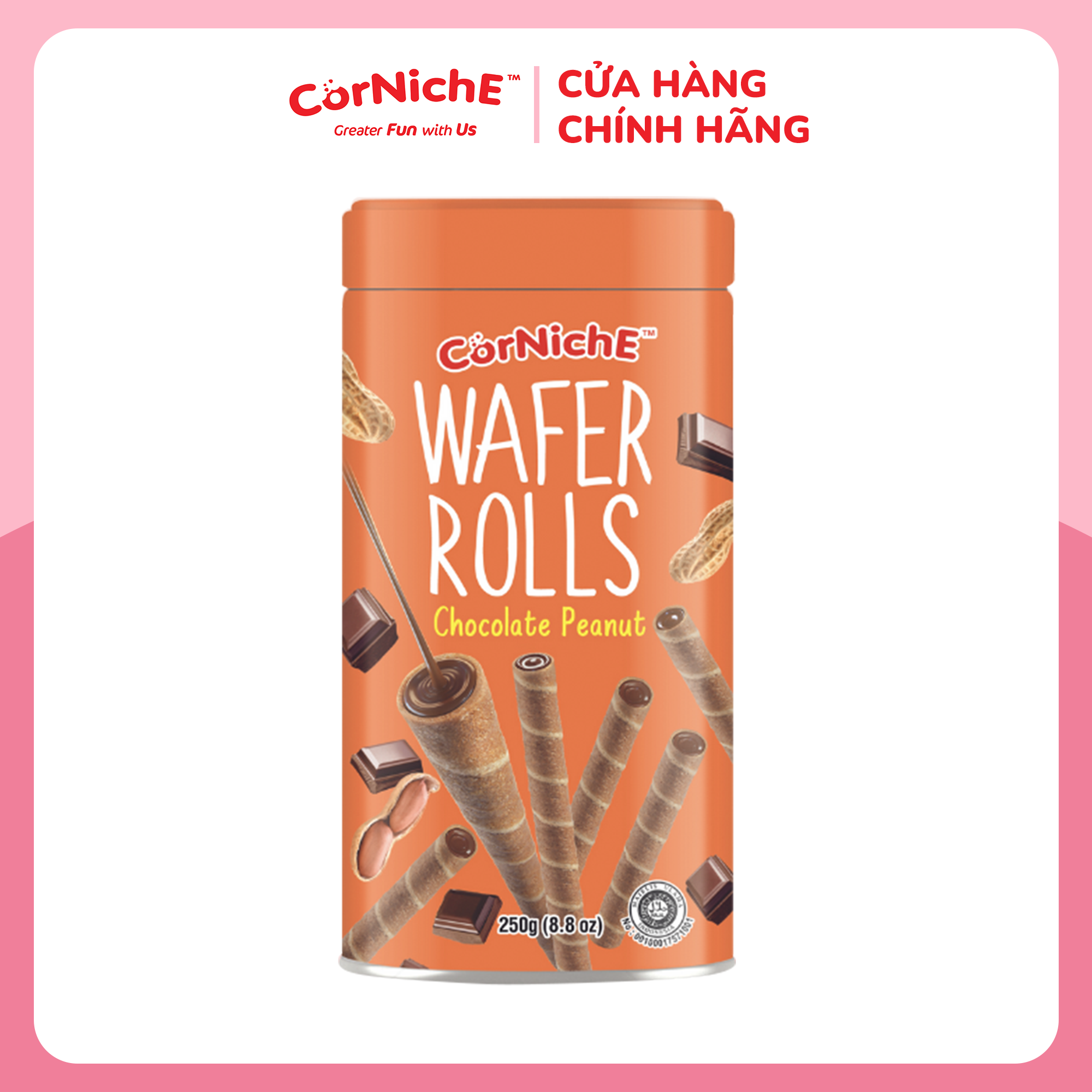 Bánh quế socola vị đậu phộng 250g