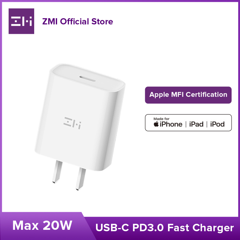 ZMI HA716 Sạc PD Hỗ trợ sạc nhanh Charger Set Data Cable 20W Fast Charging Mobile Phone sạc nhanh Suitable tương thích với Apple iPhone12/11/8P/X/XS MAX/XR/SE2 Universal Type-C Charger Head Apple MFI Official Certification