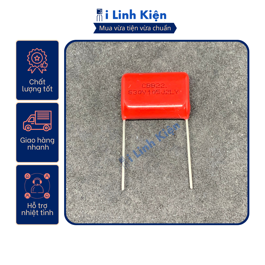 Tụ CBB 105J 1uF 630V chất lượng tốt.