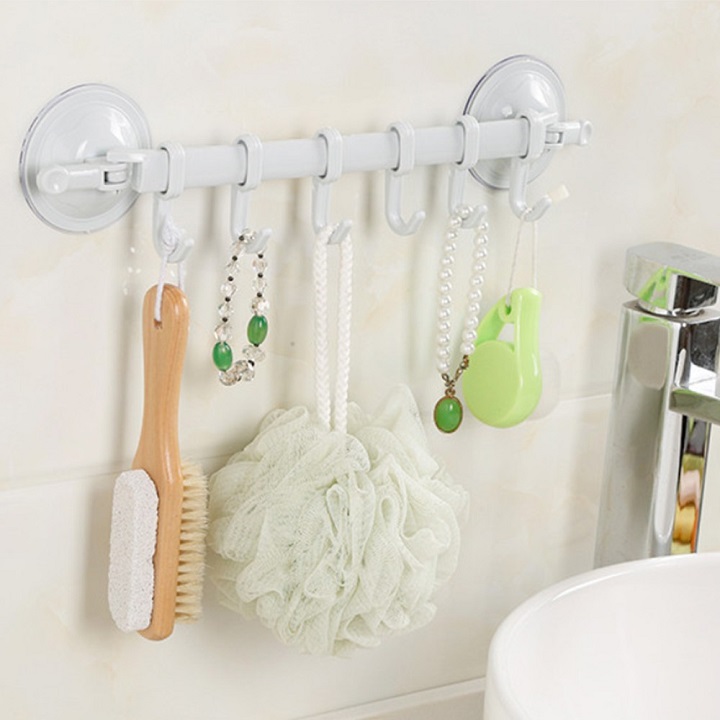 Móc treo đồ hút chân không đa năng nhựa PP - Móc treo đồ phòng tắm - Móc treo đồ phòng bếp - Móc treo đồ đa năng hút chân không BH850