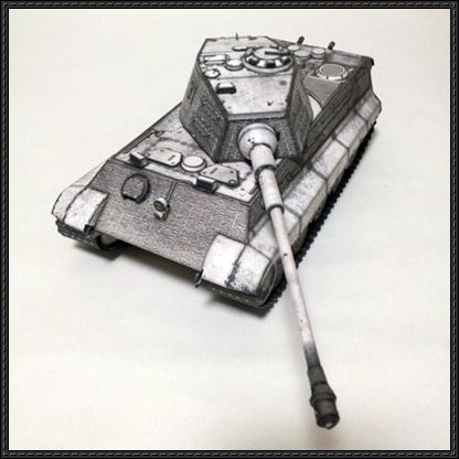 Mô hình giấy 3D xe tank King Tiger tỉ lệ 1/35
