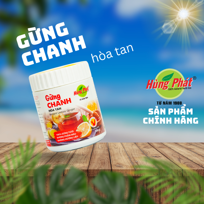 Tinh Gừng Chanh Hòa Tan 200g - Trà Hùng Phát