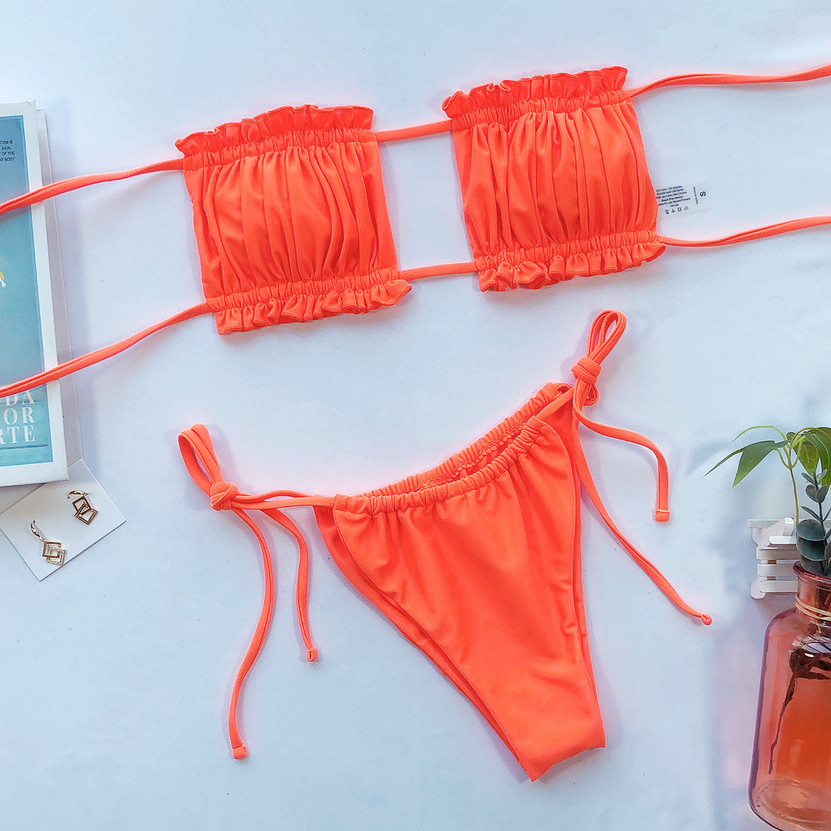 Bikini 2 mảnh buộc dây dúm Quảng Châu cao cấp