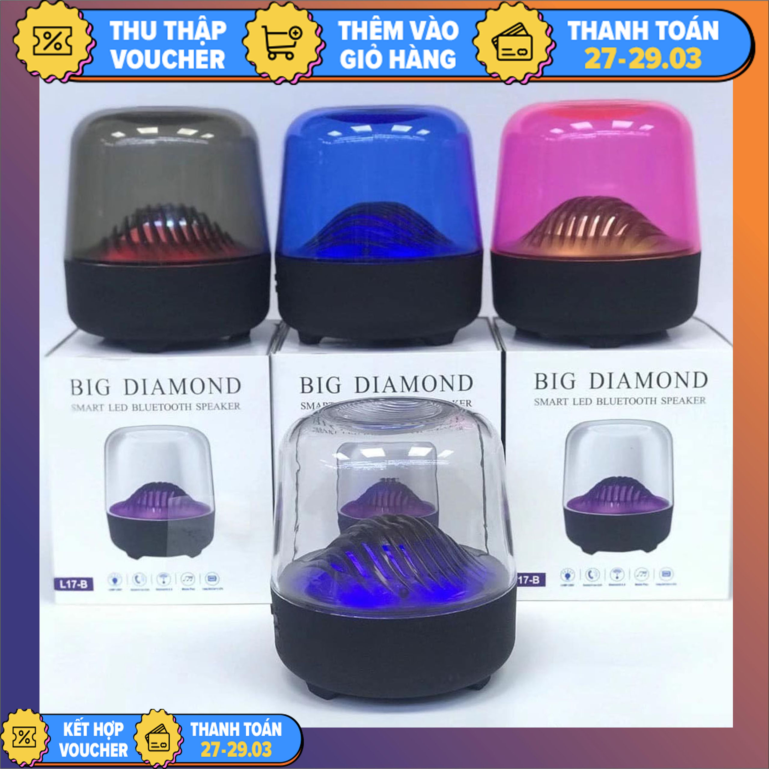 Loa Bluetooth Đèn Led Đổi Màu Theo Nhạc -  Big Diamon