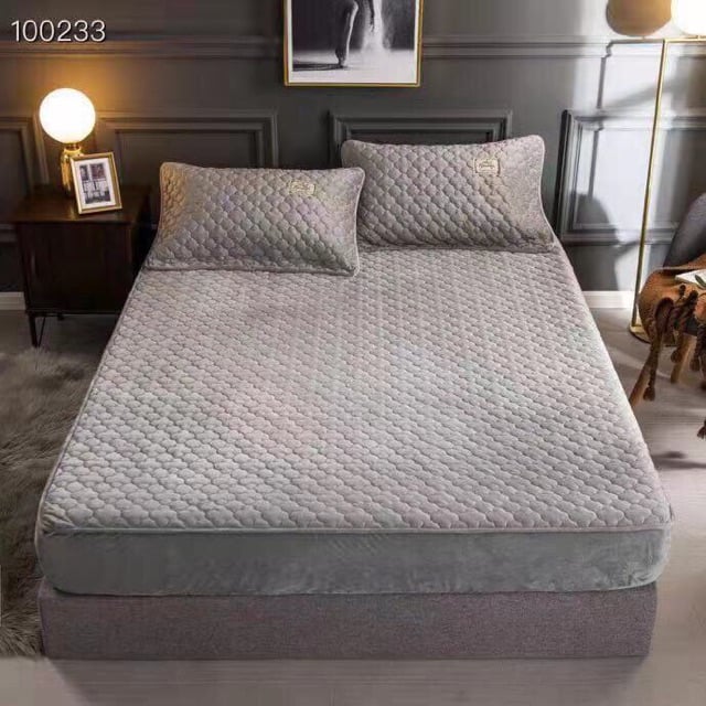 THẢM TRẢI GIƯỜNG NỈ NHUNG MUJI ( 1 GA + 2 VỎ GỐI)