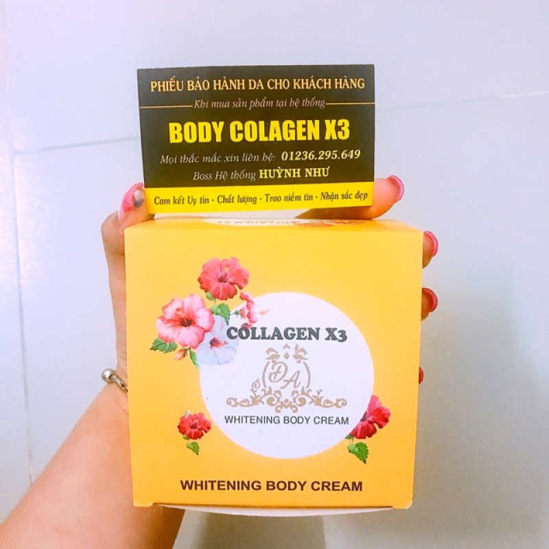 Kem body collagen X3 có giấy bảo hành da