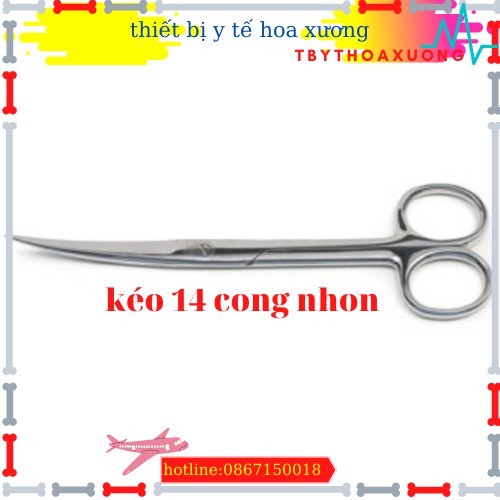 [FRESHIP] KÉO CONG NHỌN 14CM - KÉO Y TẾ