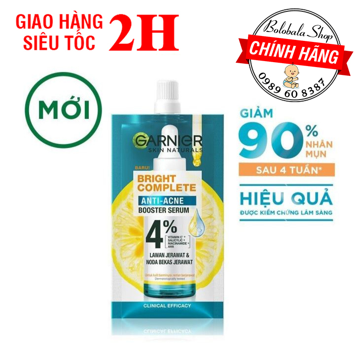 Tinh Chất Garnier Giảm Mụn Sáng Da - Serum gói 7.5ml