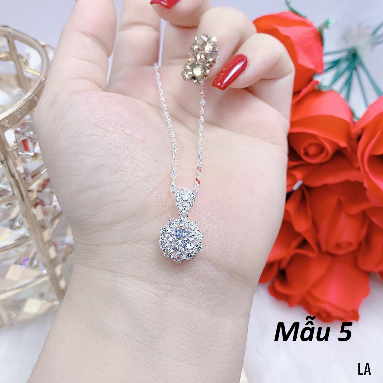 Dây chuyền nữ bạc ta mặt đá các mẫu MS145g