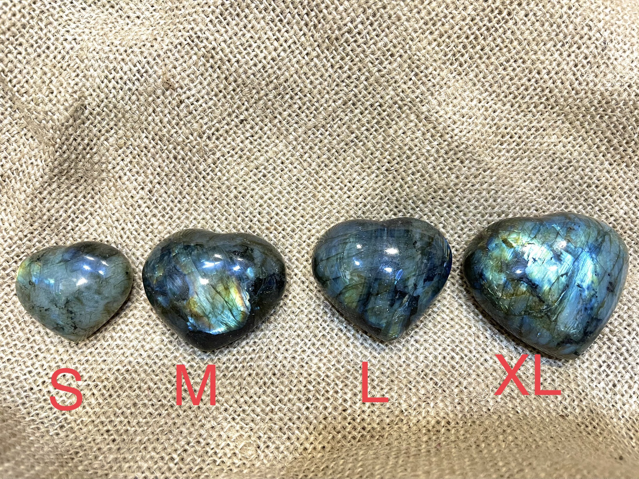 Trái tim đá xà cư - Labradorite Heart - Đá thanh tẩy