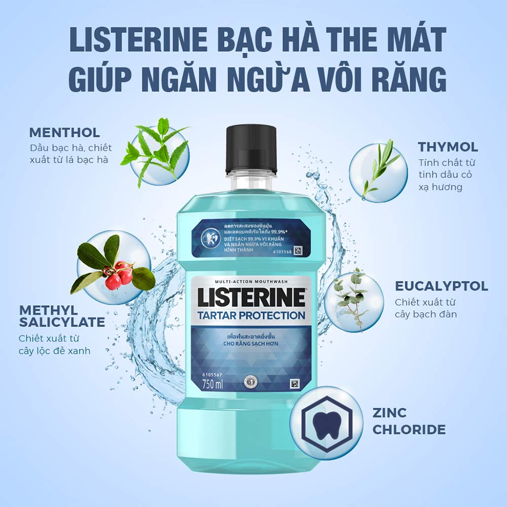 Combo 2 chai nước súc miệng LISTERINE - 750ml+750ml