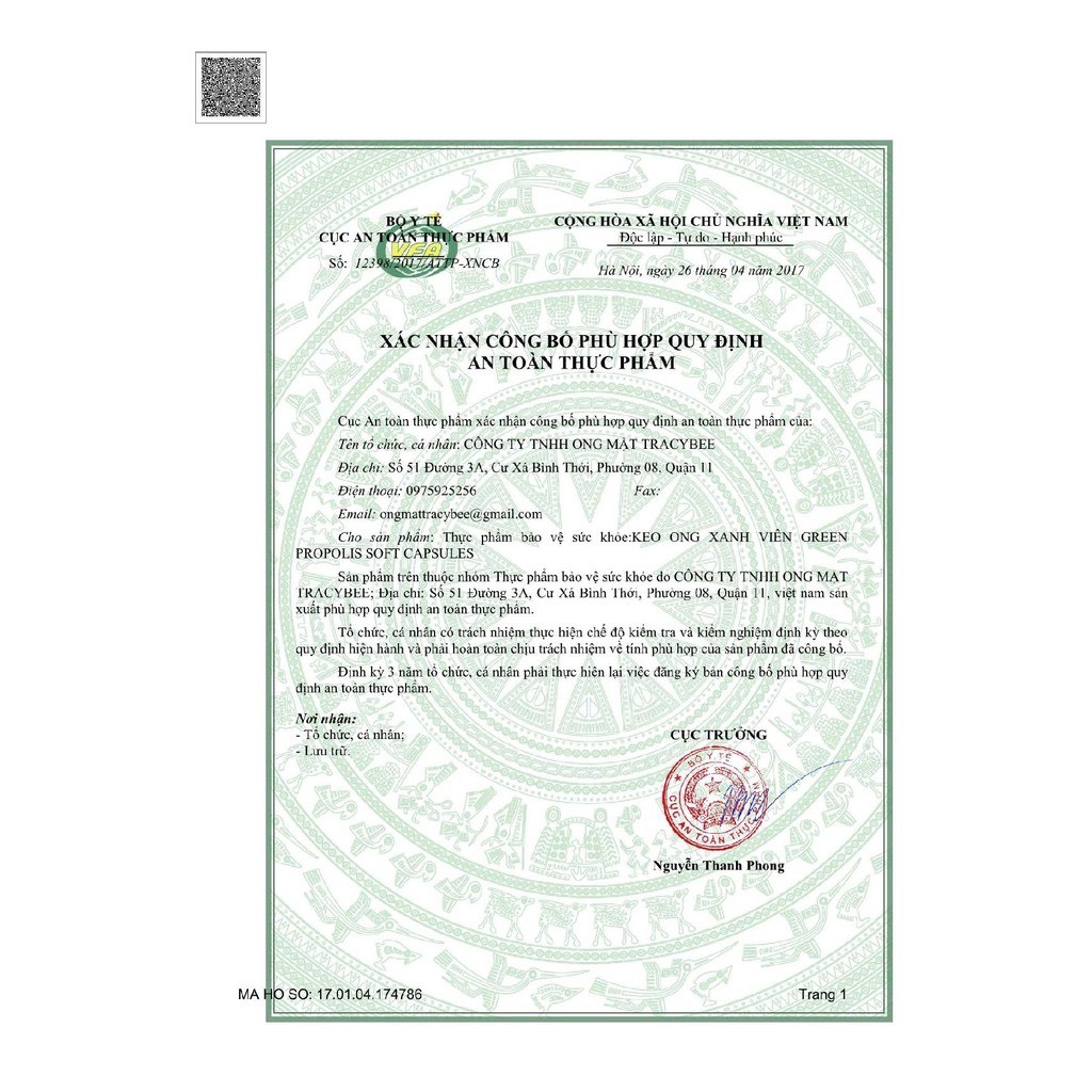 (Tracybee) Keo ong xanh đậm đặc 30 viên
