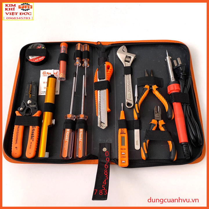 Bộ dụng cụ sửa chữa điện tử đa năng 15 chi tiết Asaki AK-9830