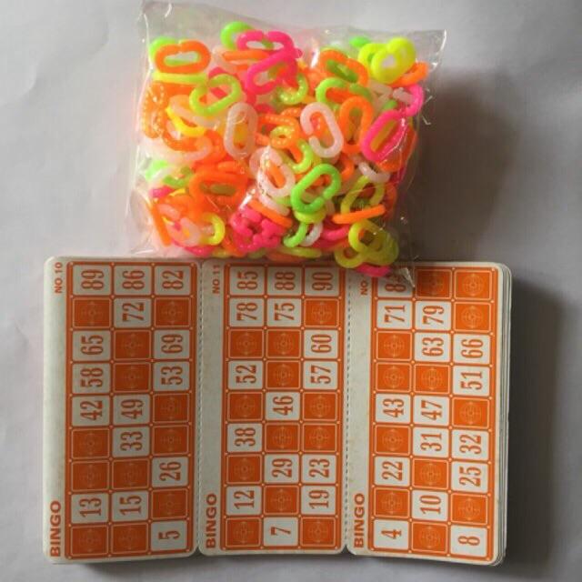 Lô tô quay - tờ số và miếng đặt ( không có lồng quay và bi số )