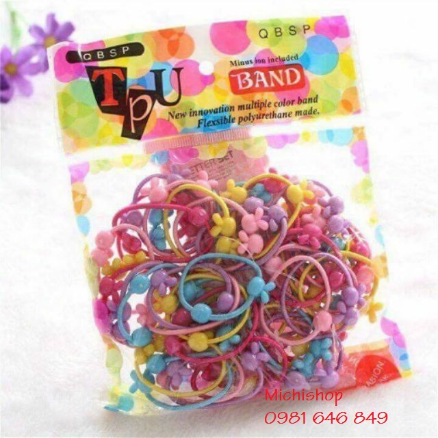 BỘ 2 TÚI DÂY BUỘC TÓC CHO BÉ (1 TÚI 50C)