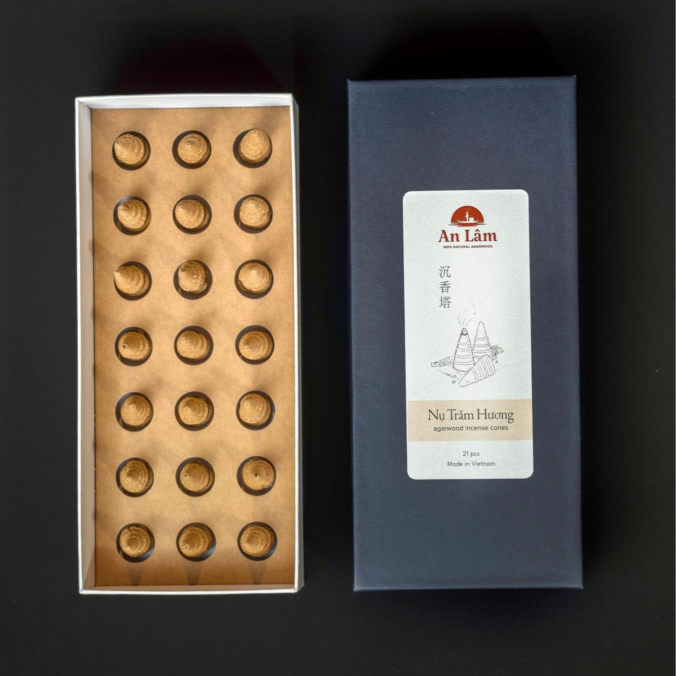 Premium Natural Agarwood Insence Cones - An Lam