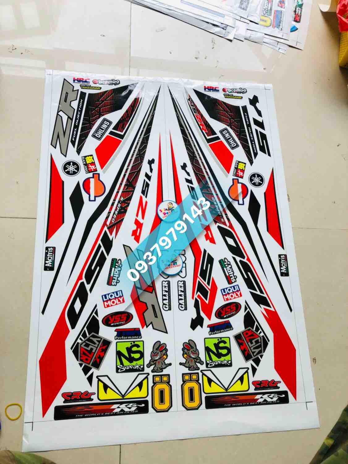 Tem rời ex 150 đỏ đen trắng
