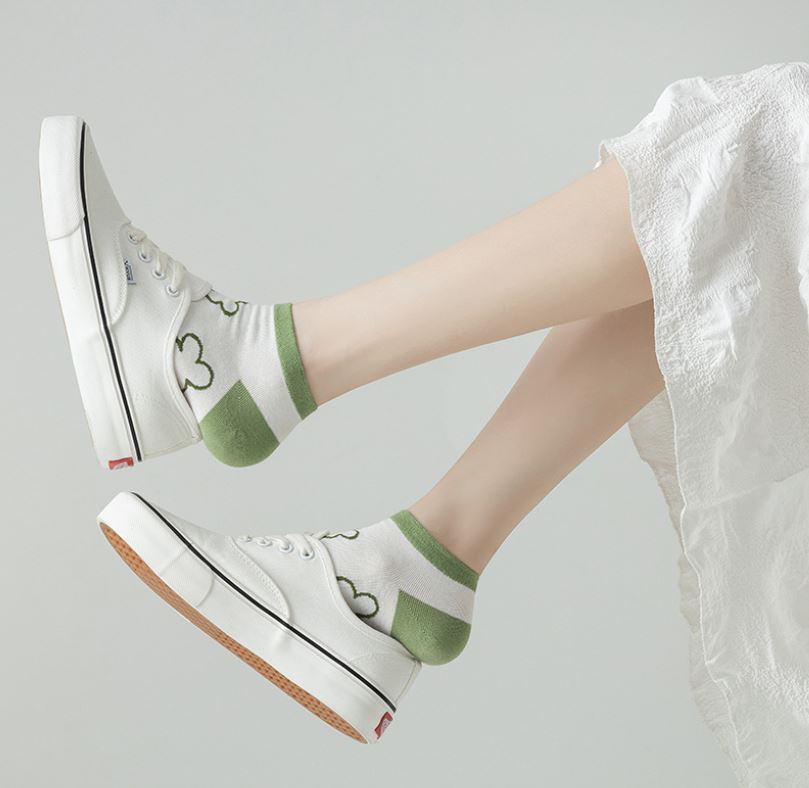 Set 10 Đôi Tất Vớ Nữ Ngắn Cổ Bèo Green
