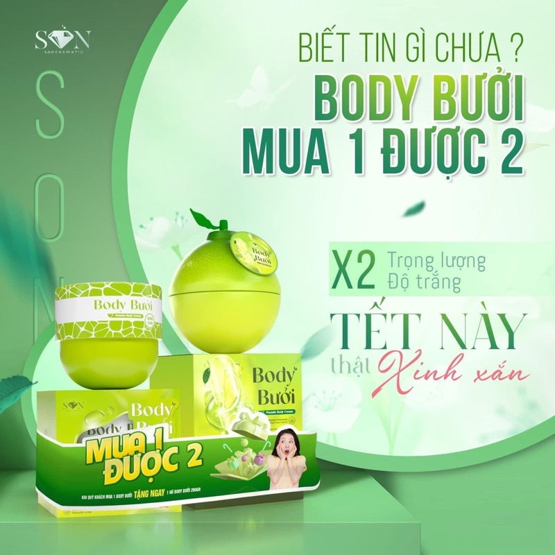 Body cốt ủ bưởi SON "ủ 1 lần là trắng" 200gr (mua 1 tặng 3)