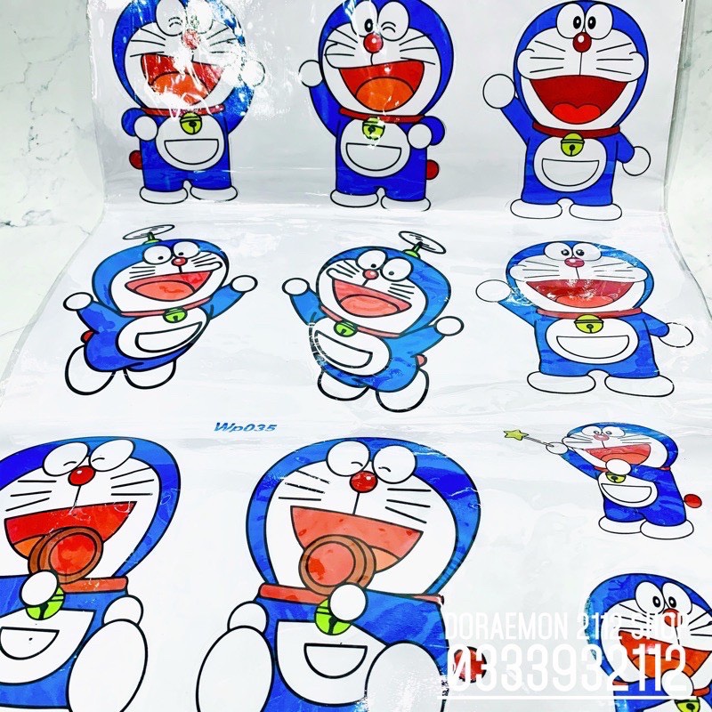 tem xe, tem dán, Sticker decal dán xe dán tường DORAEMON 60cm x 40cm