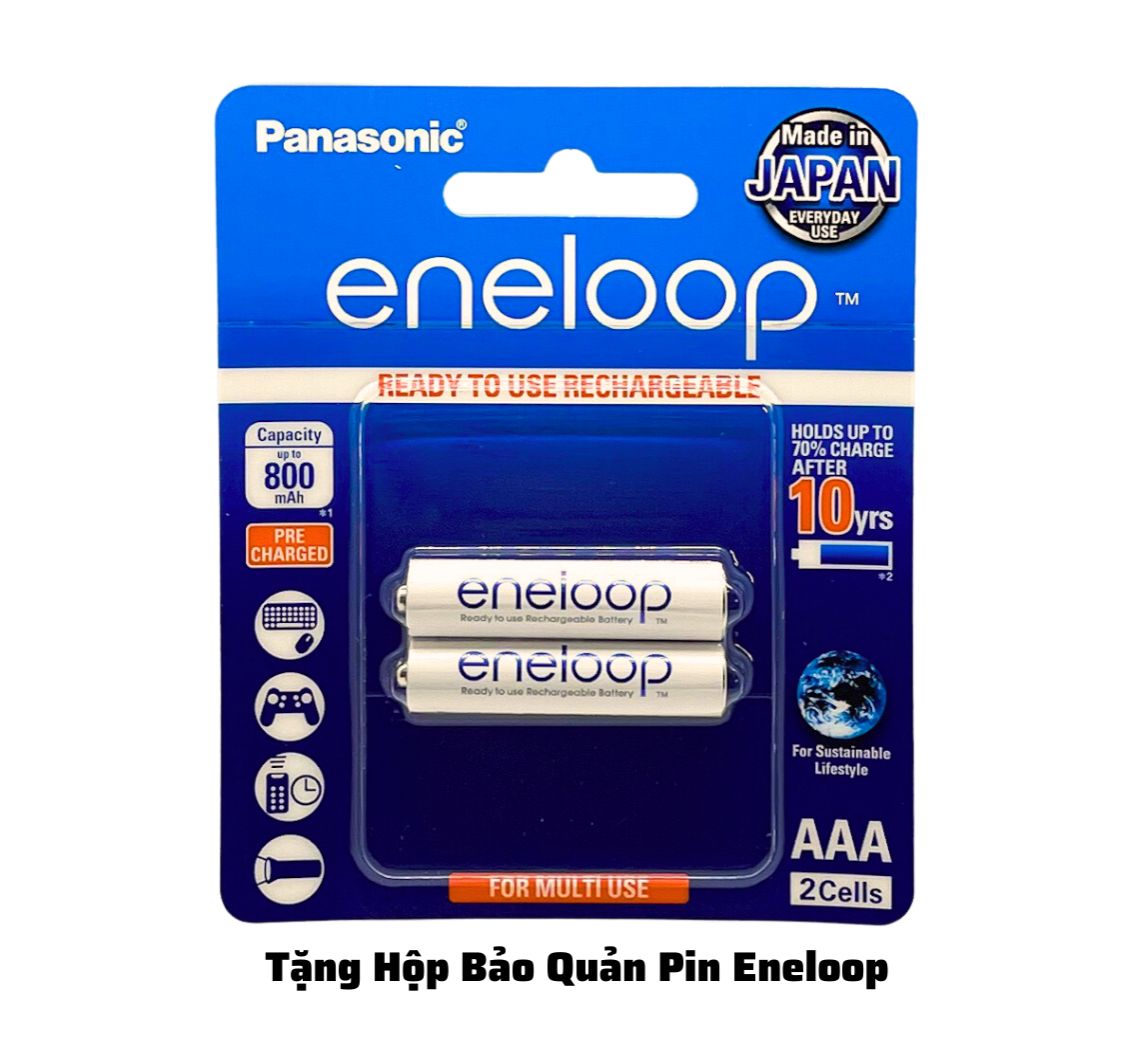 Vỉ 2 Viên Pin AAA Eneloop BK4MCCE Made in Japan